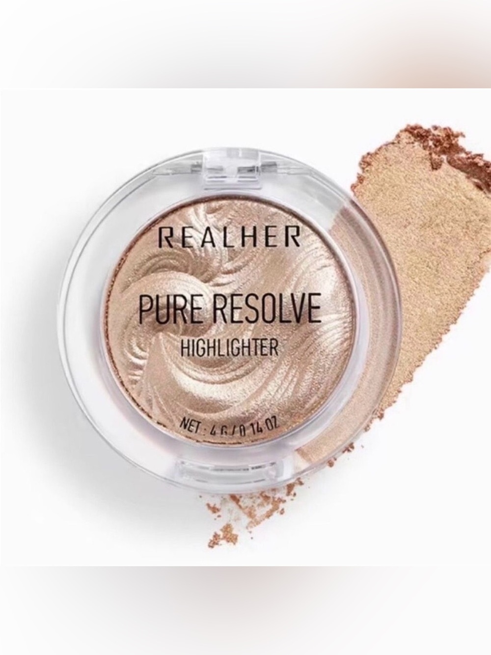 RealHer Pure Resolve Highlighter — Shimmery Champagne Gold